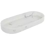 White Marble Resin Oval Tray