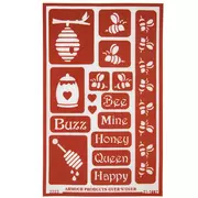 Reusable Glass Etching Bees Stencil