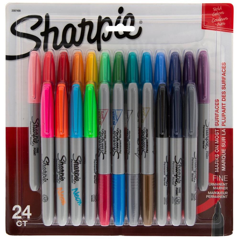 Permanent Markers Fine Point Assorted 24/Set (並行輸入品) Sharpie Permanent Markers, Ultra Fine Point, Assorted Colors