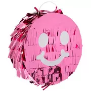 Pink Foil Smiley Face Pinata