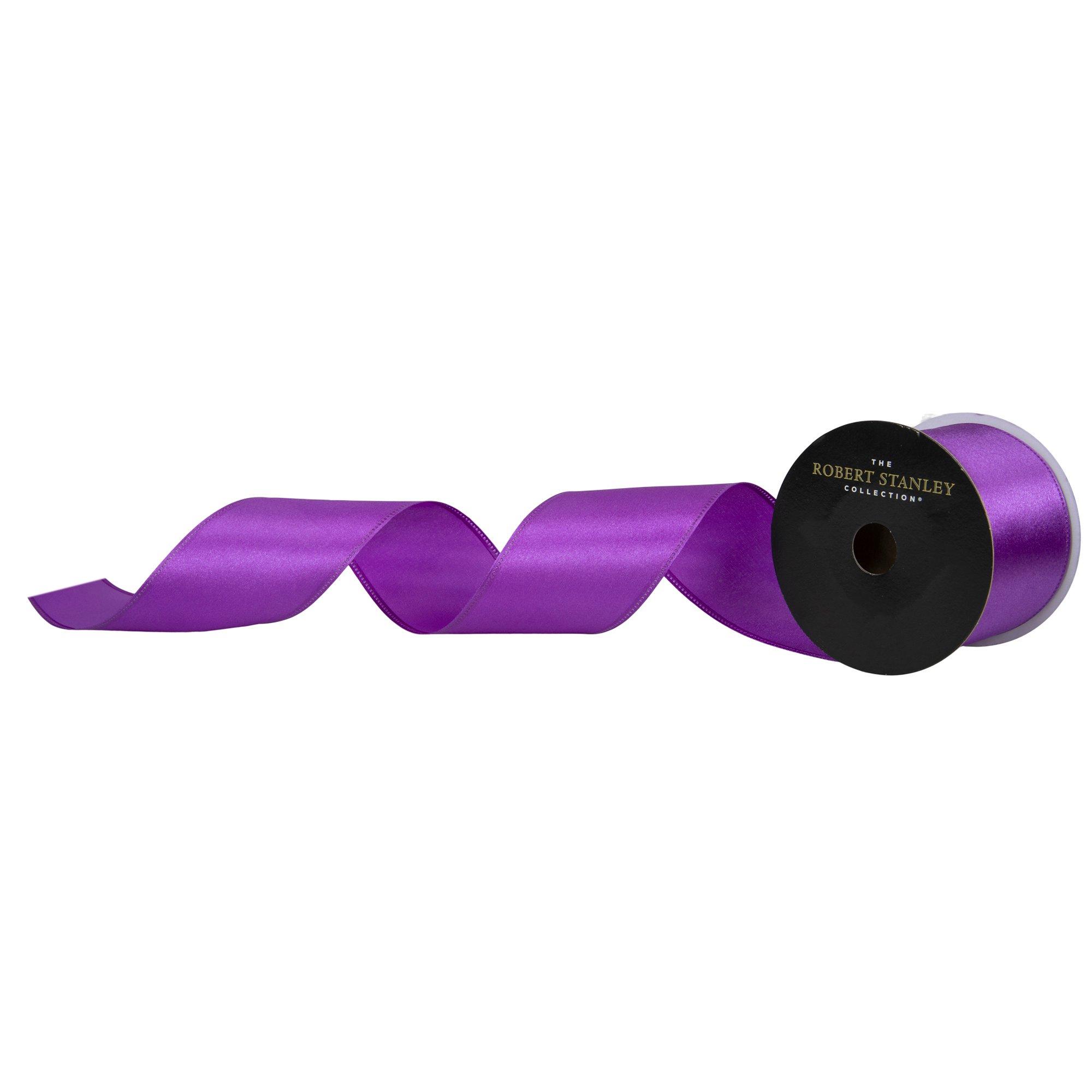 Single-Face Wired Edge Satin Ribbon - 2 1/2