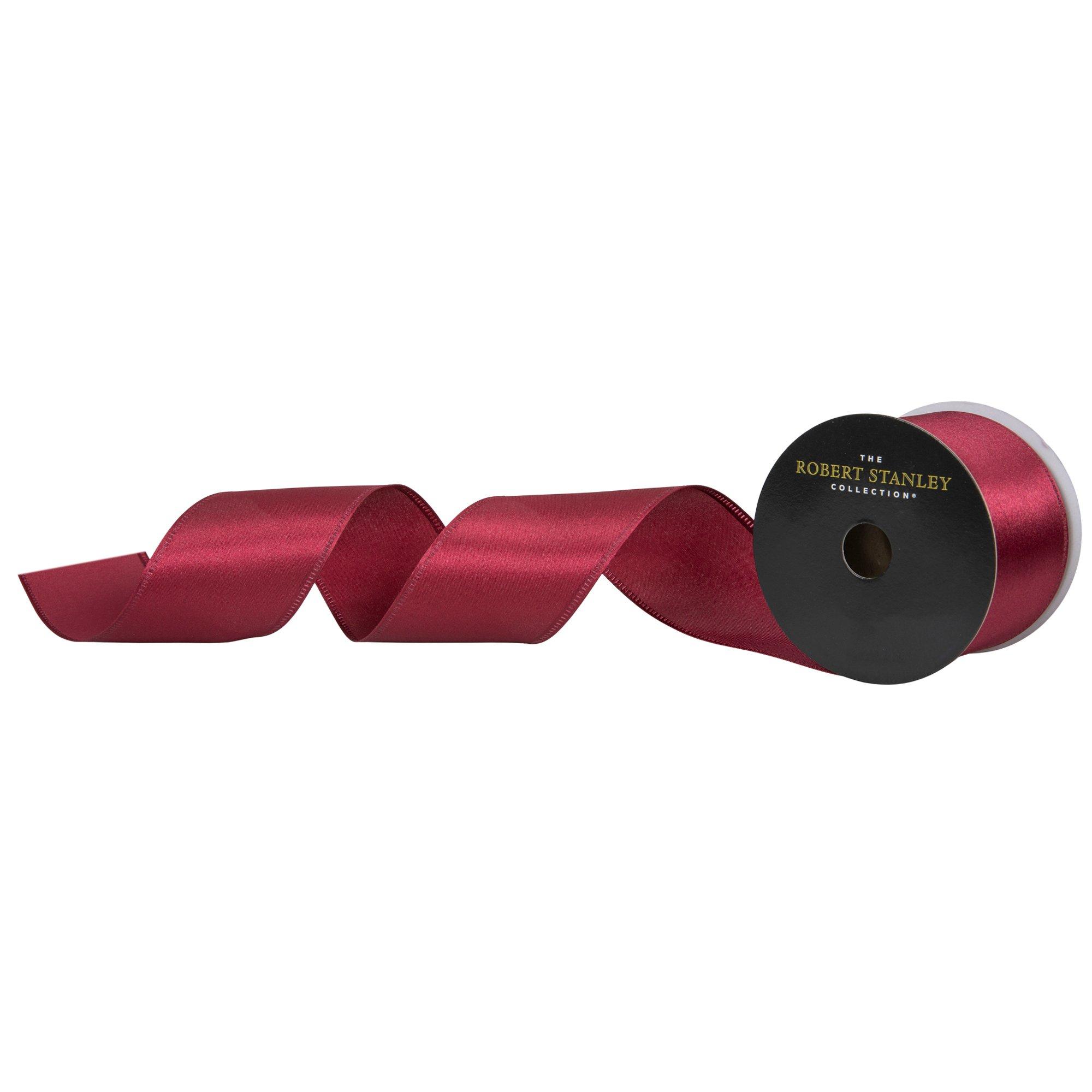 Single-Face Wired Edge Satin Ribbon - 2 1/2