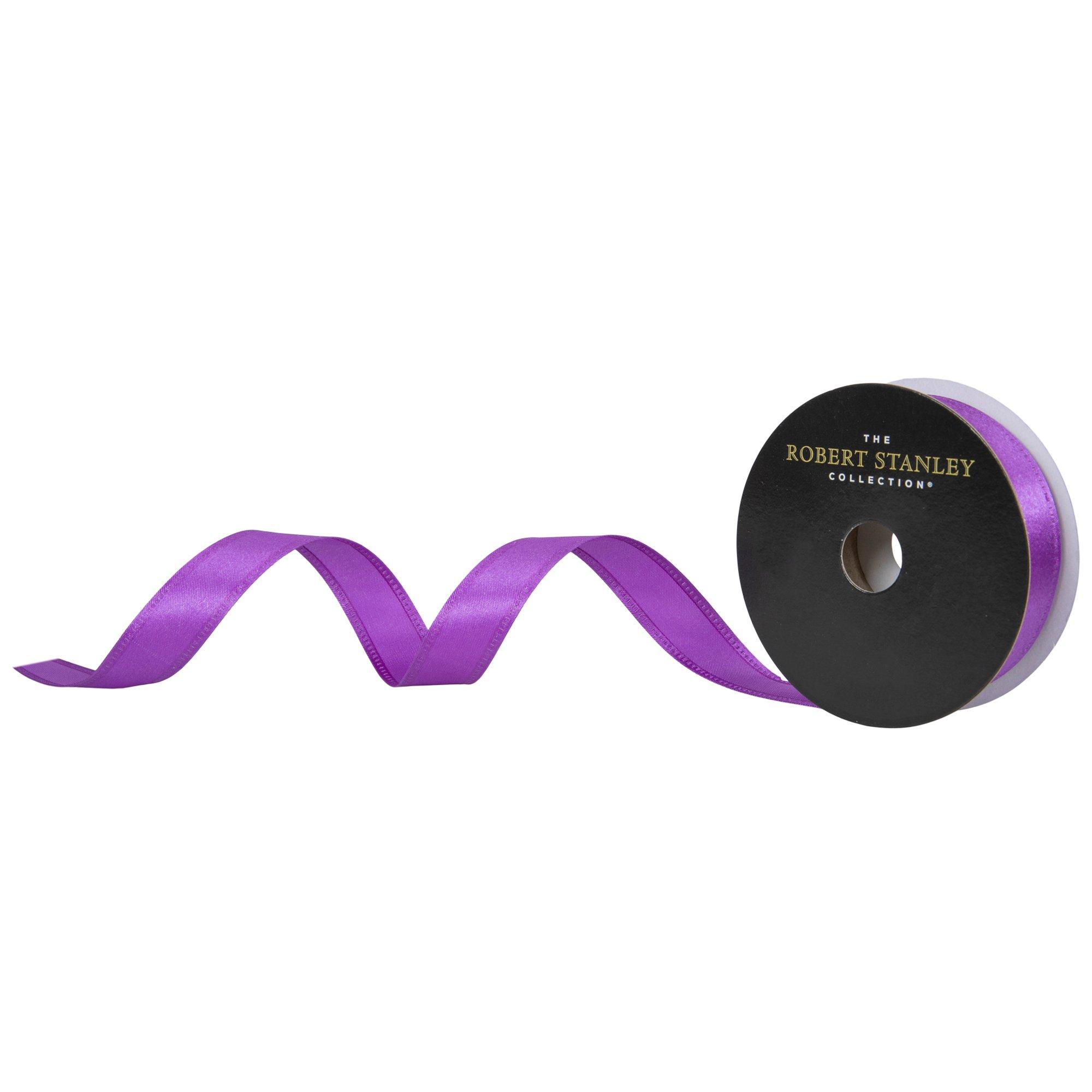 Single-Face Wired Edge Satin Ribbon - 7/8
