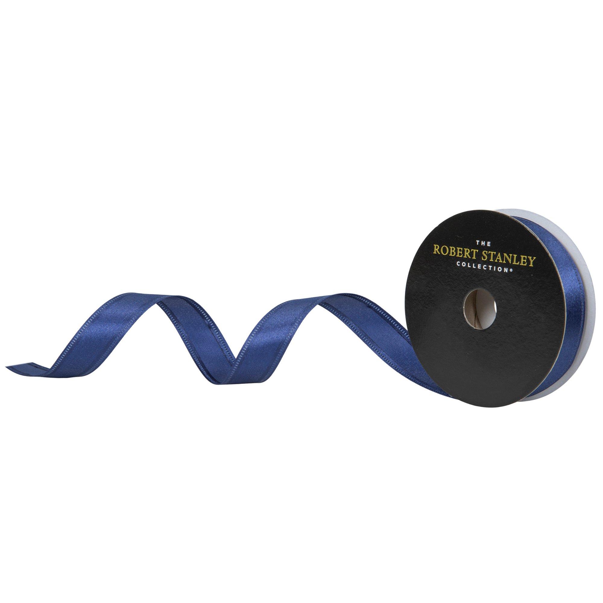 Single-Face Wired Edge Satin Ribbon - 7/8