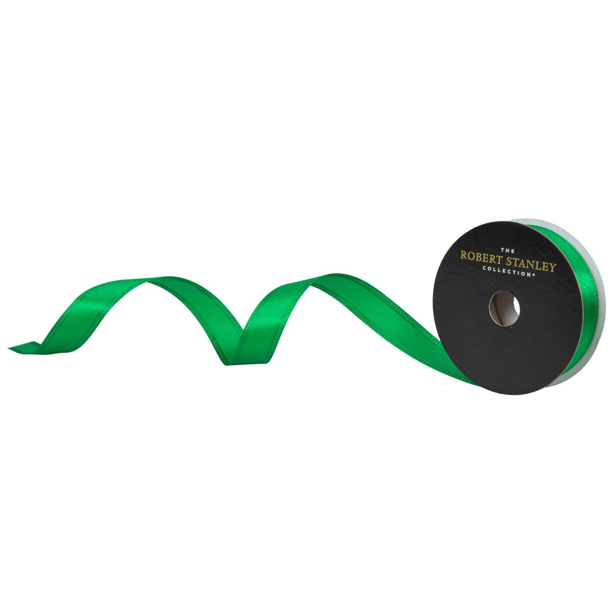 Single-Face Wired Edge Satin Ribbon - 7/8