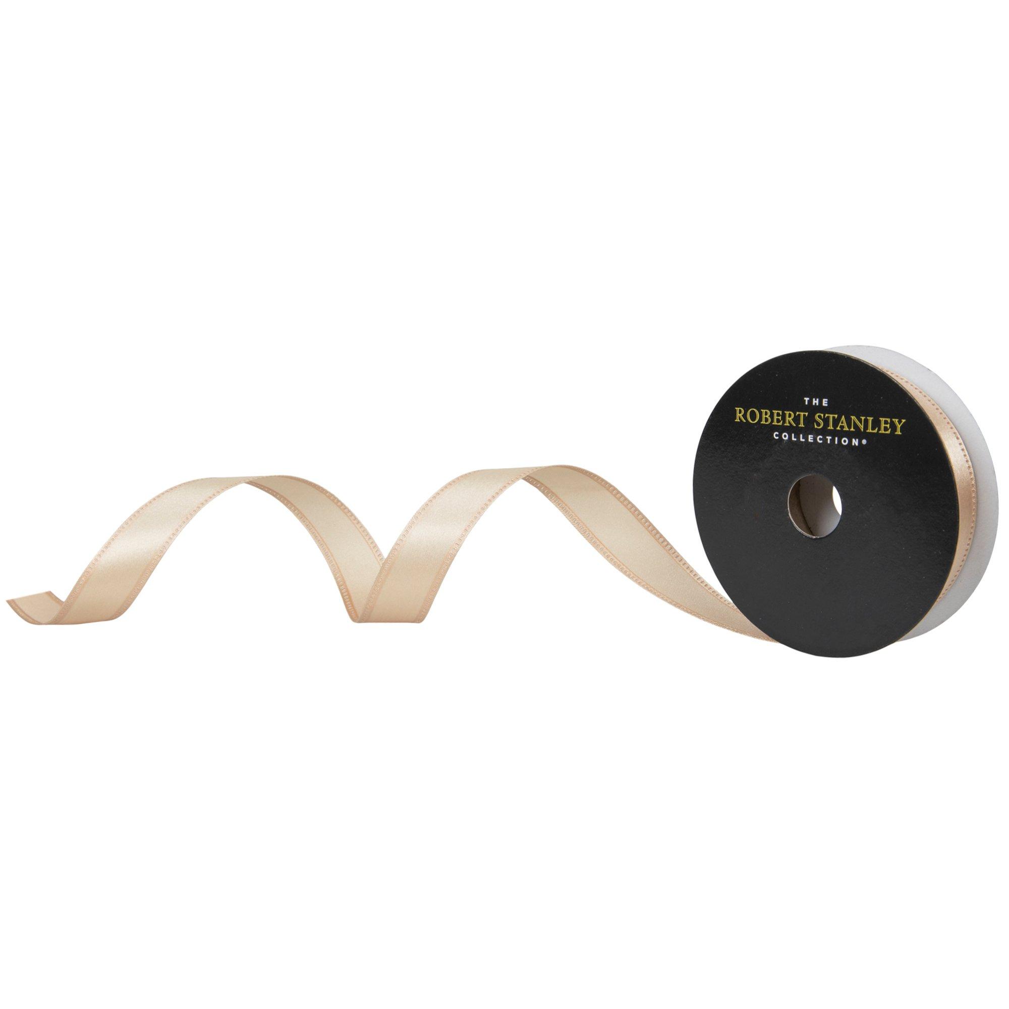 Single-Face Wired Edge Satin Ribbon - 7/8