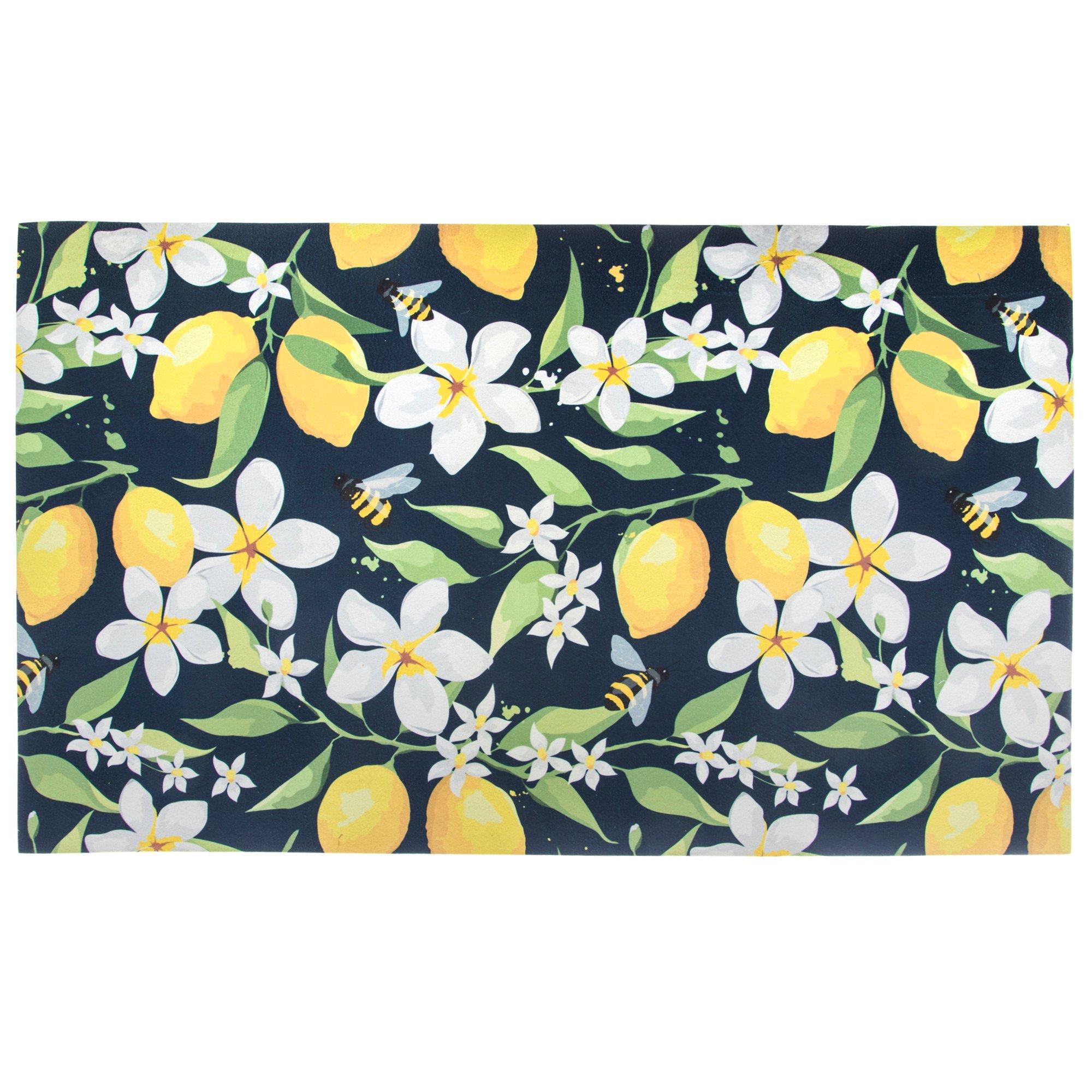 Navy Lemons & Bees Kitchen Mat Hobby Lobby 2400232