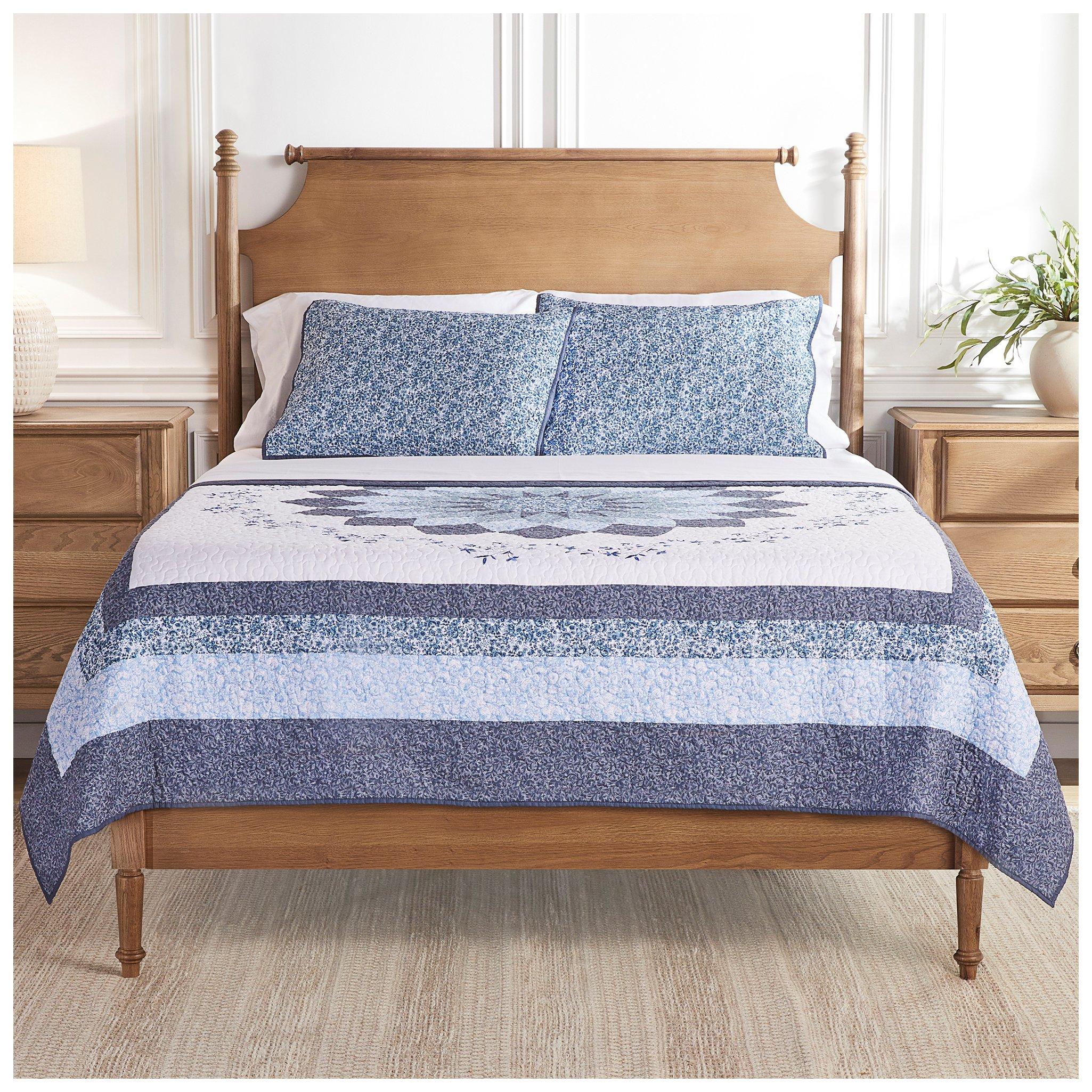 Cream & Blue Medallion Quilt Set | Hobby Lobby | 2400919