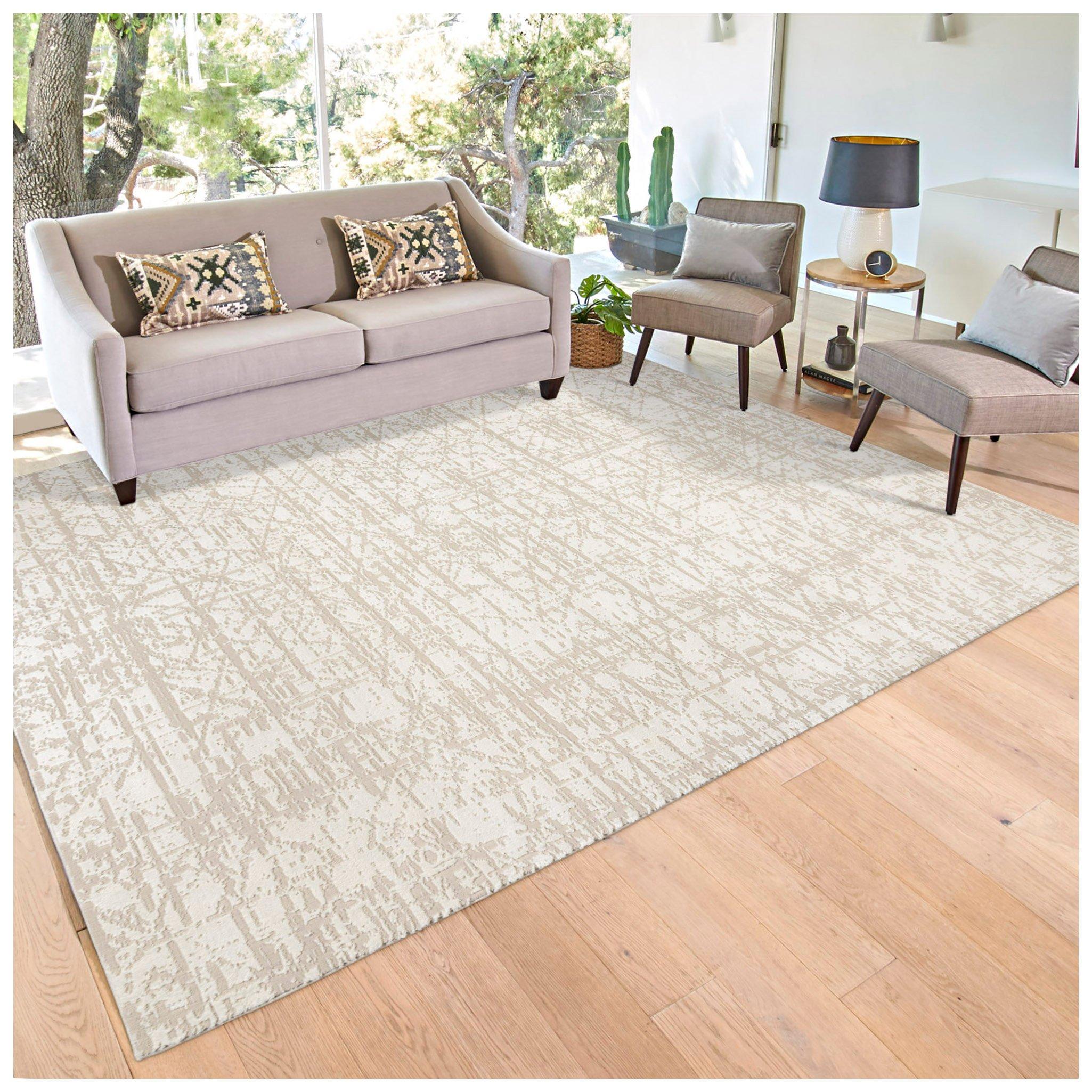 Cream & Brown Abstract Henley Rug | Hobby Lobby | 2400935