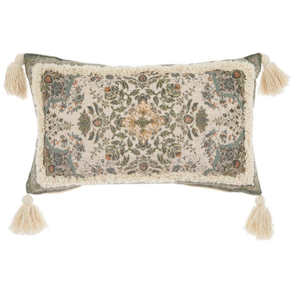 Floral Tuft Tassel Pillow