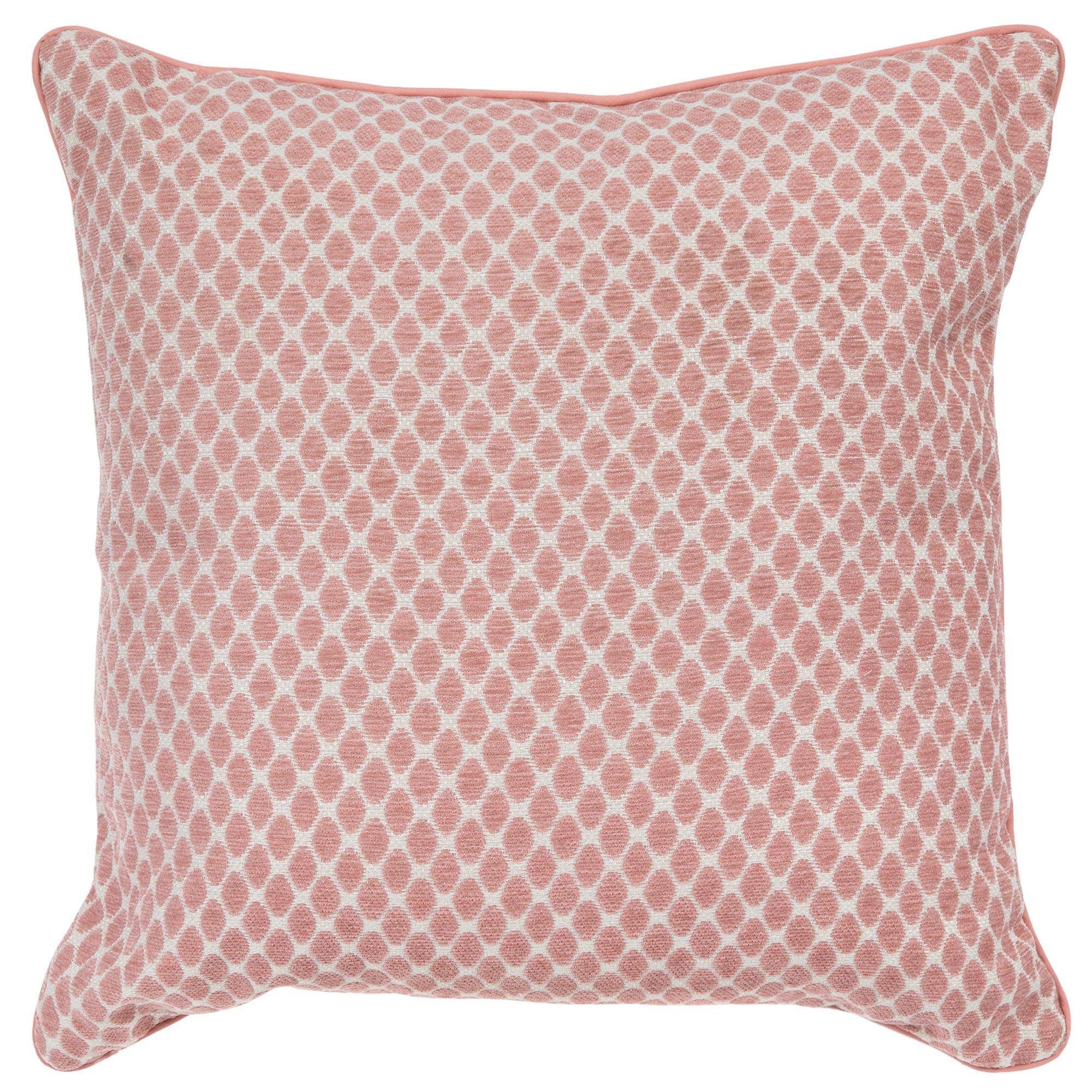 Pink & White Chenille Pillow