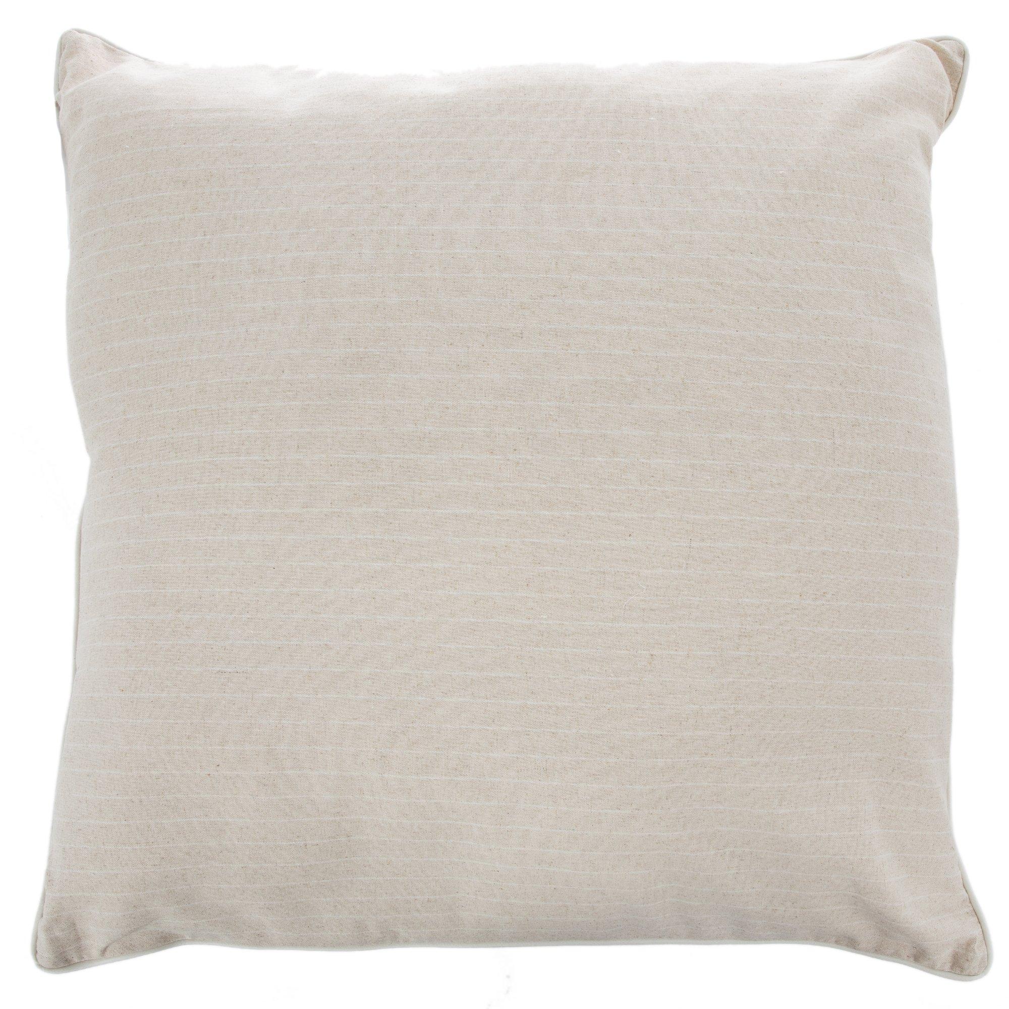 Beige Oversized Striped Throw Pillow view 1