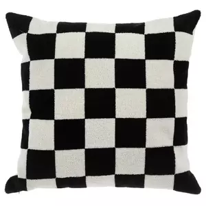 Black & White Checkered Throw Pillow