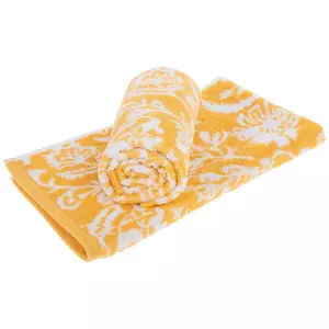 Yellow Floral Jacquard Hand Towels