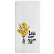 Love More Worry Less Sunflower Hand Towel