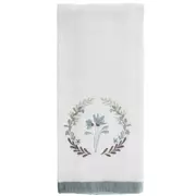 Embroidered Floral Velour Hand Towel