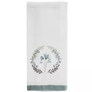 Embroidered Floral Velour Hand Towel