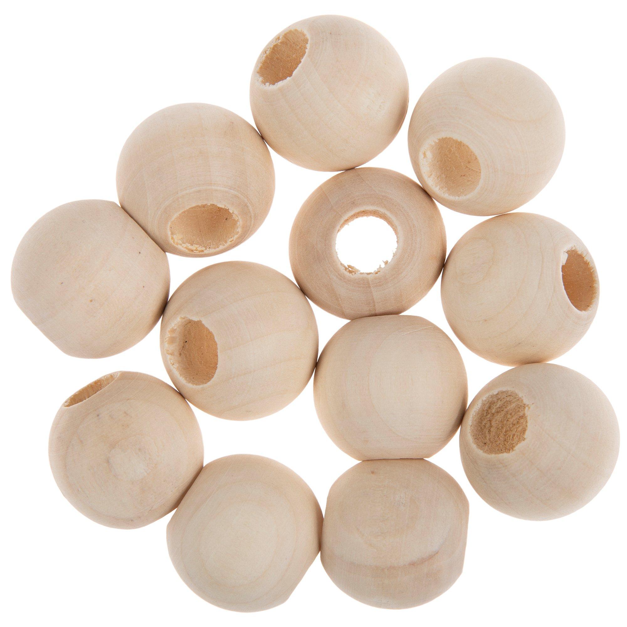 Wooden Beads for Jewelry Making, PASEO 10mm-25mm Painted Wood