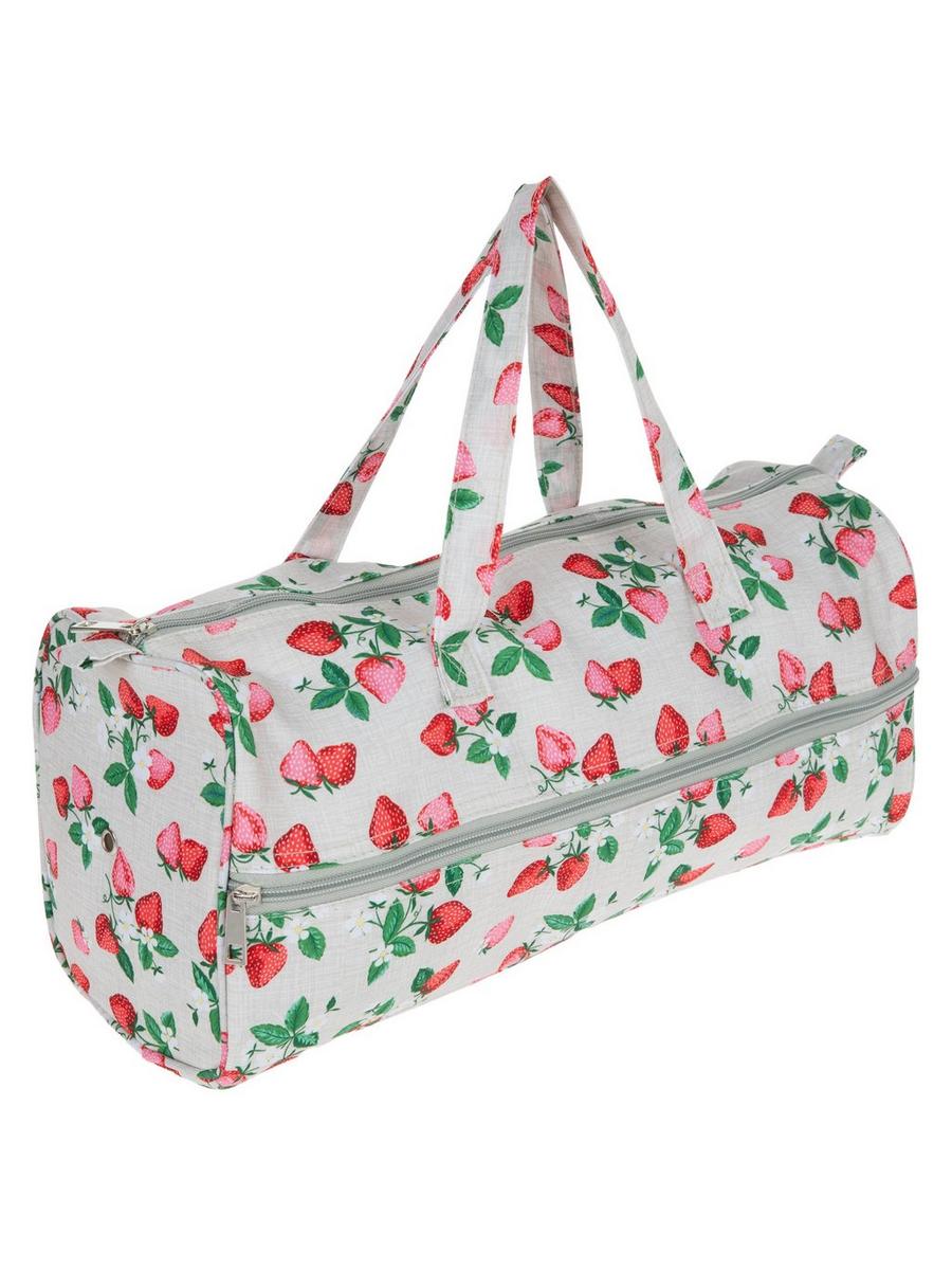 ★athe★ RUBAN Ivory Flower Pattern Ribbon Duffle Bag L Watercolor Floral Bow Quilted Weekender Duffle Bag - Rock