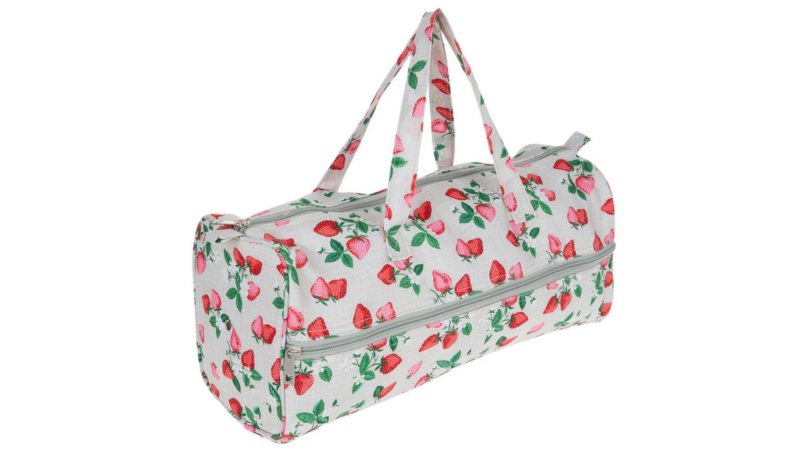 ★athe★ RUBAN Ivory Flower Pattern Ribbon Duffle Bag L ☆athe☆ RUBAN Ivory Flower Pattern Ribbon Duffle Bag L