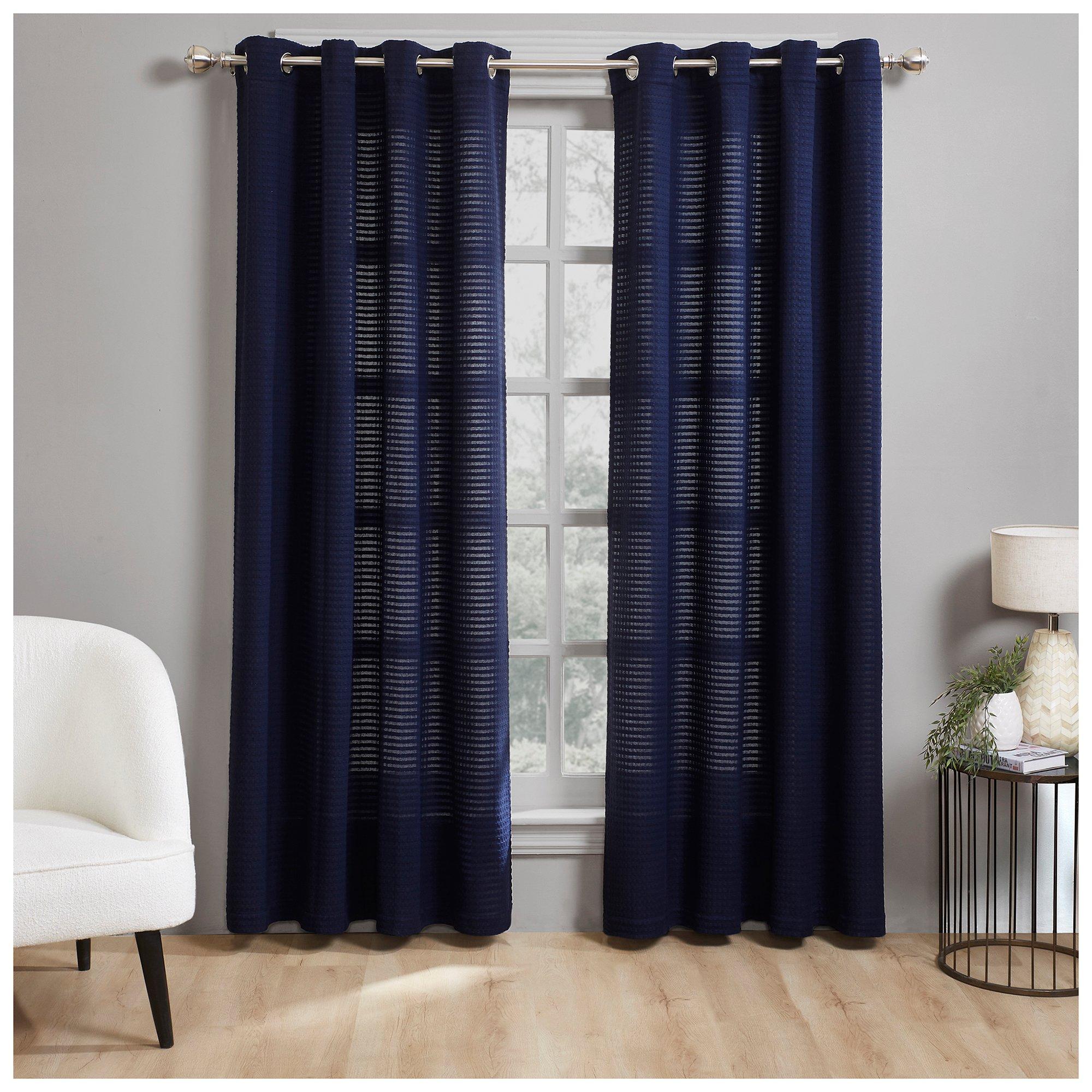Navy Waffle Woven Light Filtering Window Curtain Hobby Lobby 2404804