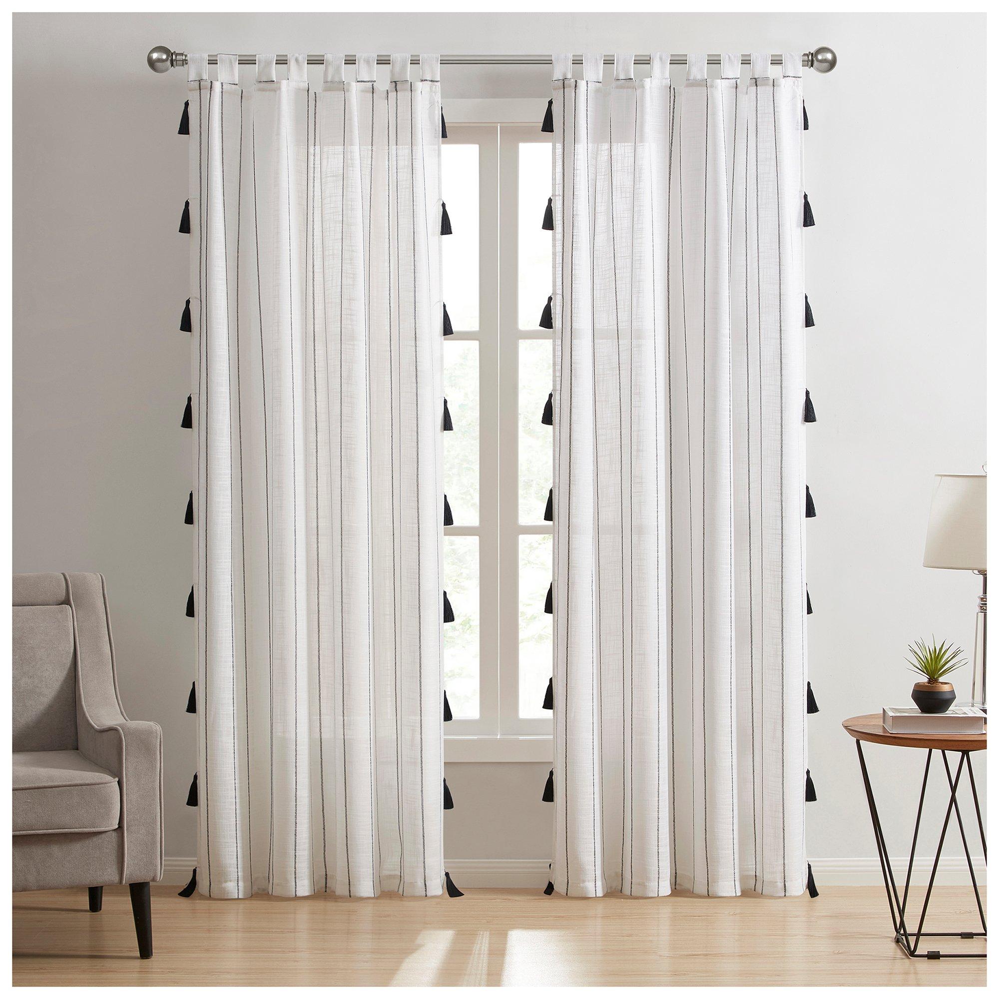 White & Black Striped Sheer Window Curtain Hobby Lobby 2404846