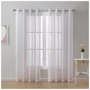 White & Pink Tufted Polka Dot Sheer Window Curtain