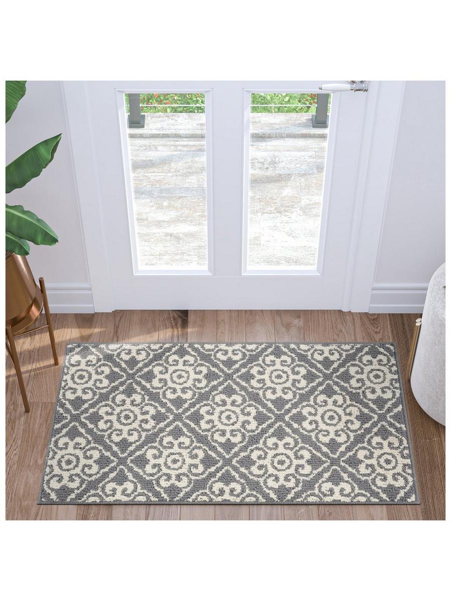 Gray & White Damask Rug | Hobby Lobby | 2405702