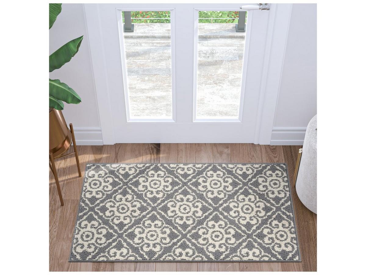 Gray & White Damask Rug | Hobby Lobby | 2405702