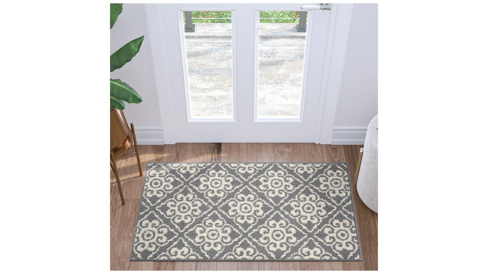 Gray & White Damask Rug | Hobby Lobby | 2405702