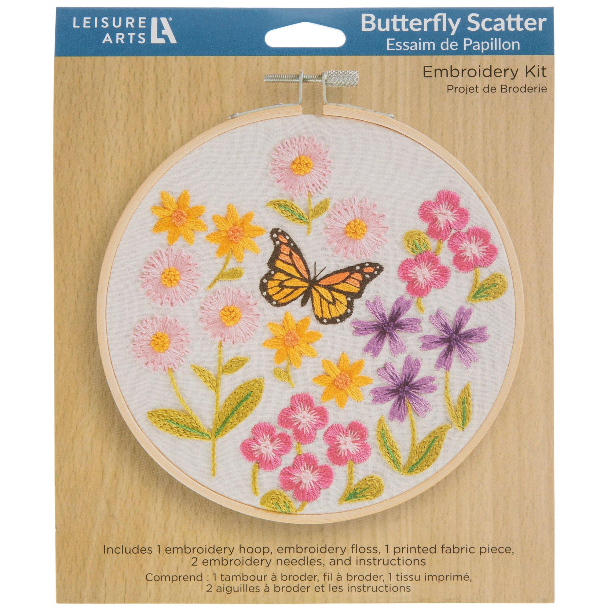 Flowers & Butterfly Embroidery Kit | Hobby Lobby | 2408862