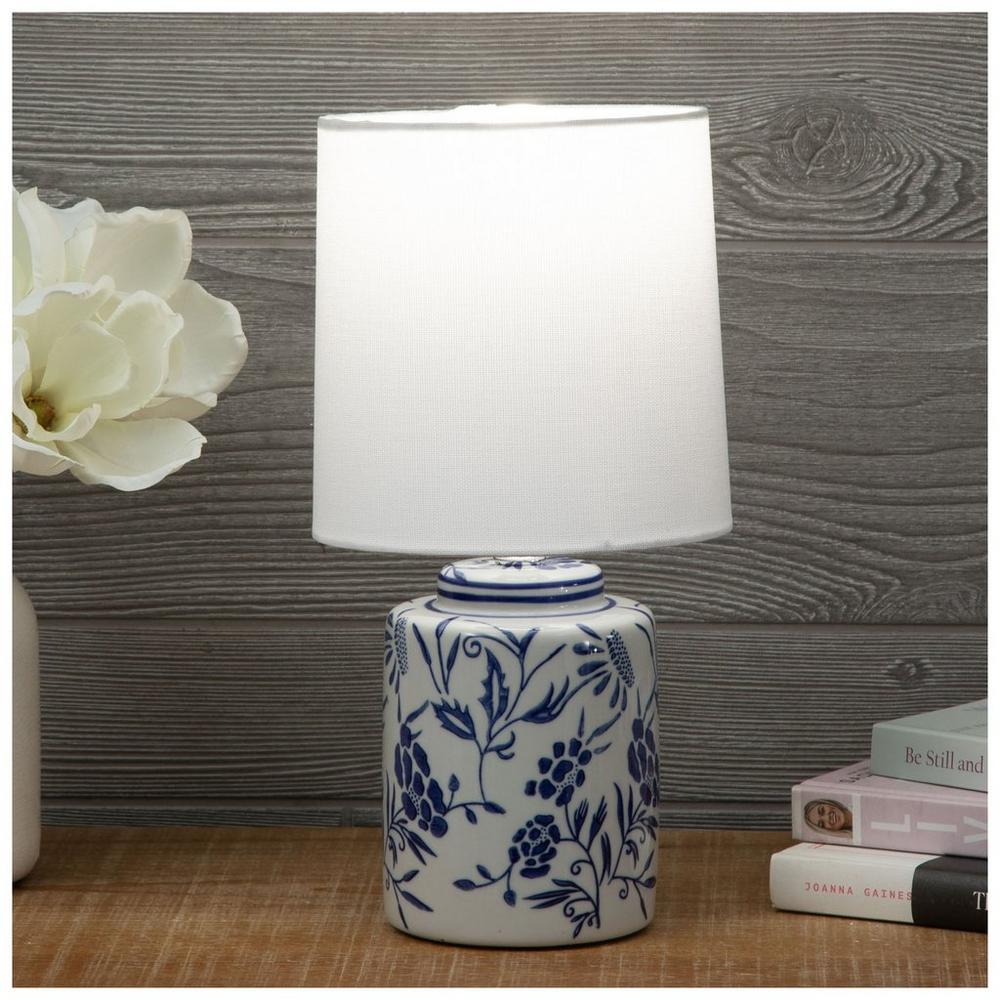 Blue Floral Ceramic Table Lamp