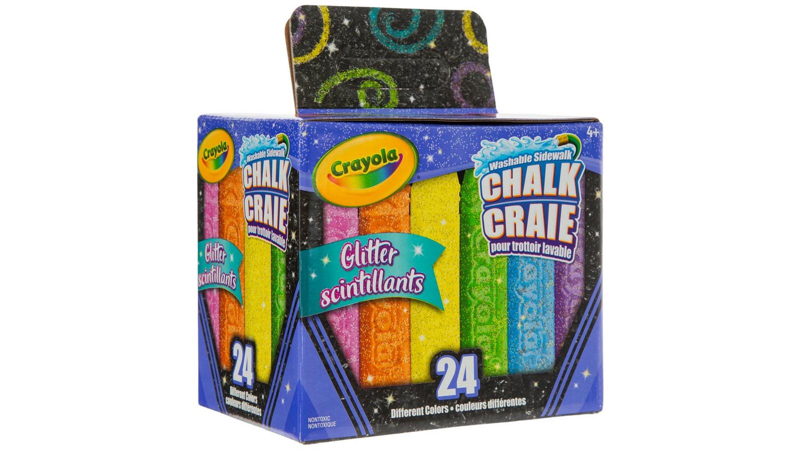 Crayola Glitter Washable Sidewalk Chalk - 24 Piece Set