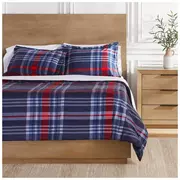 Blue, Red & White Plaid Comforter Set
