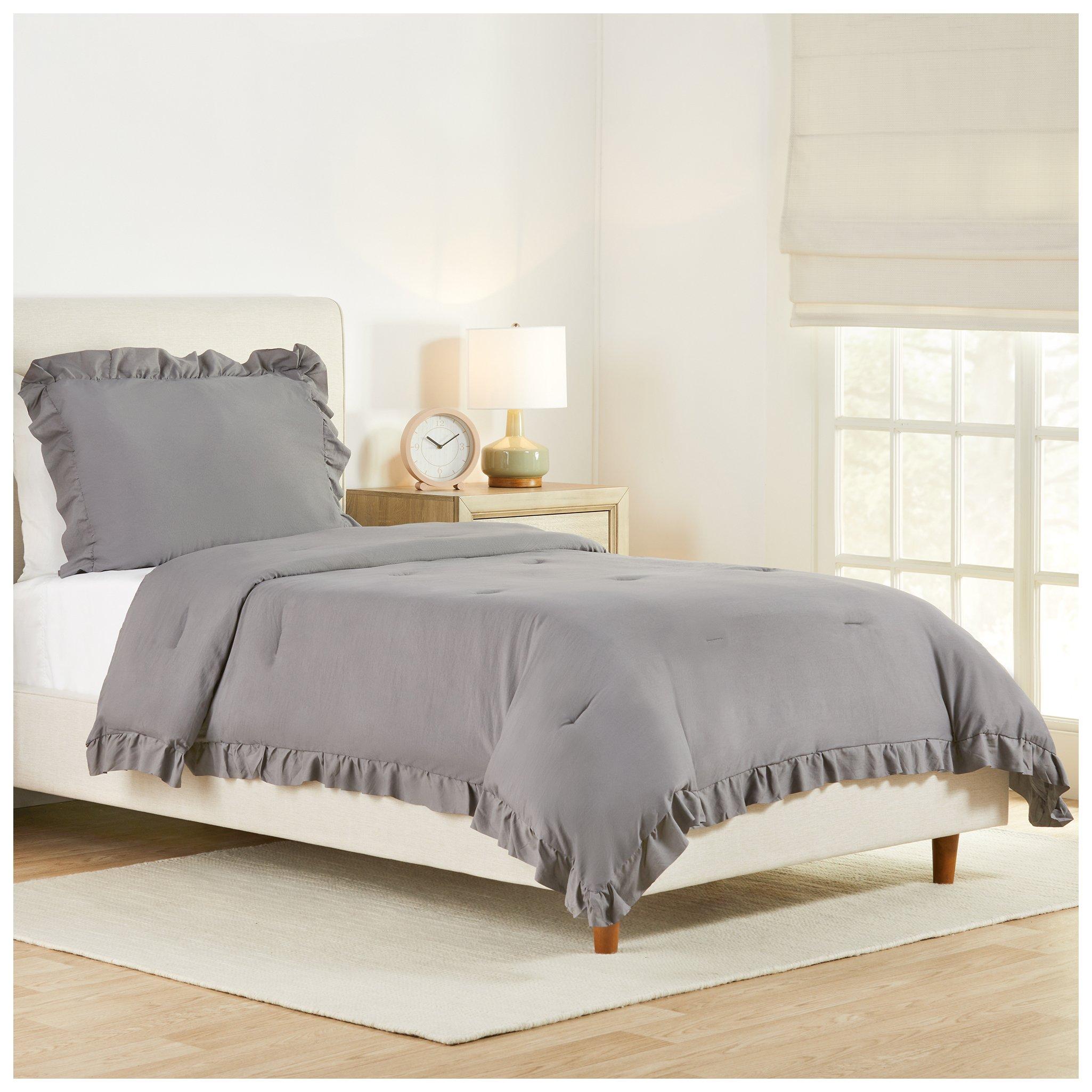 Gray Ruffle Comforter Set Hobby Lobby 2414506