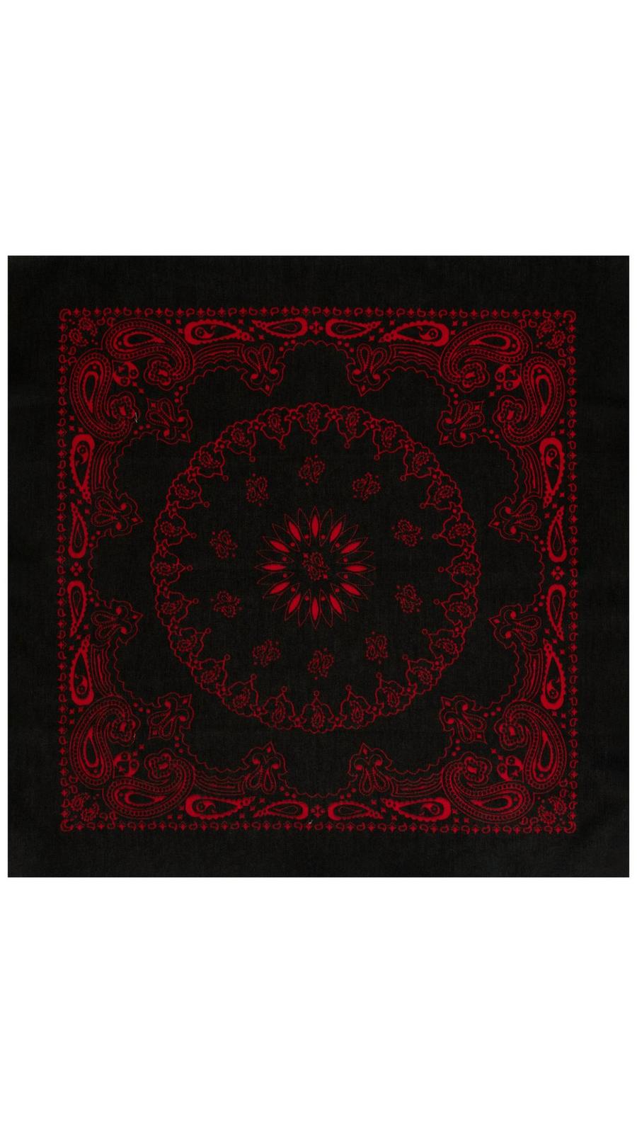Bandana A Scacchiera Freak Scene - Foulard Quadrato In Cotone - Rosso E Nero - Unisex - 2