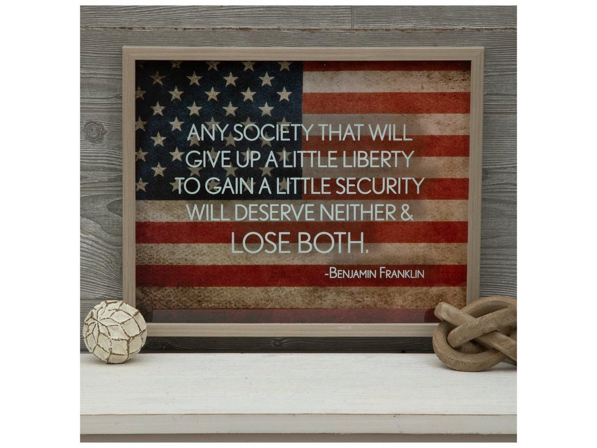 Benjamin Franklin Quote Framed Wall Decor, image size:1200x900