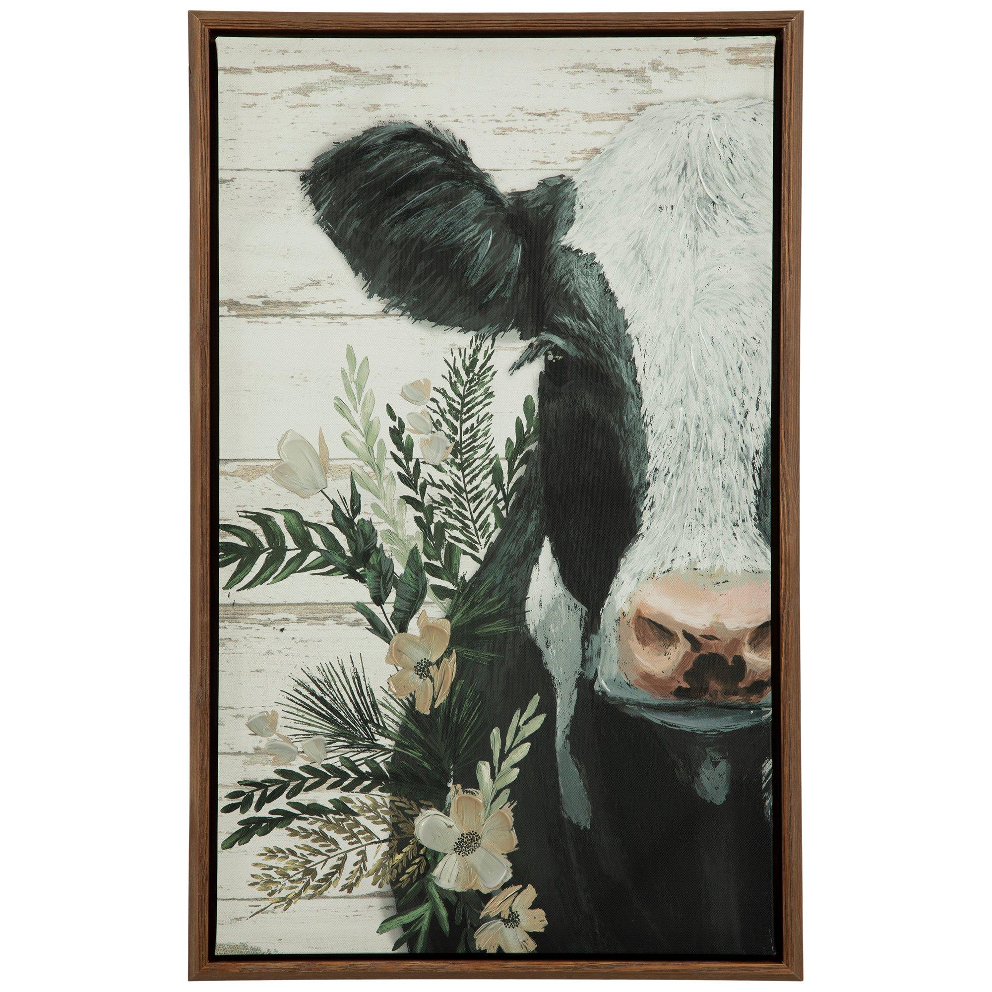 Floral Cow Framed Canvas Wall Decor Hobby Lobby 2415537