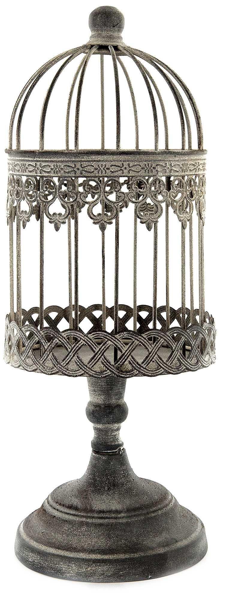 Antique Gray Small Iron Bird Cage on Stand Hobby Lobby 241554