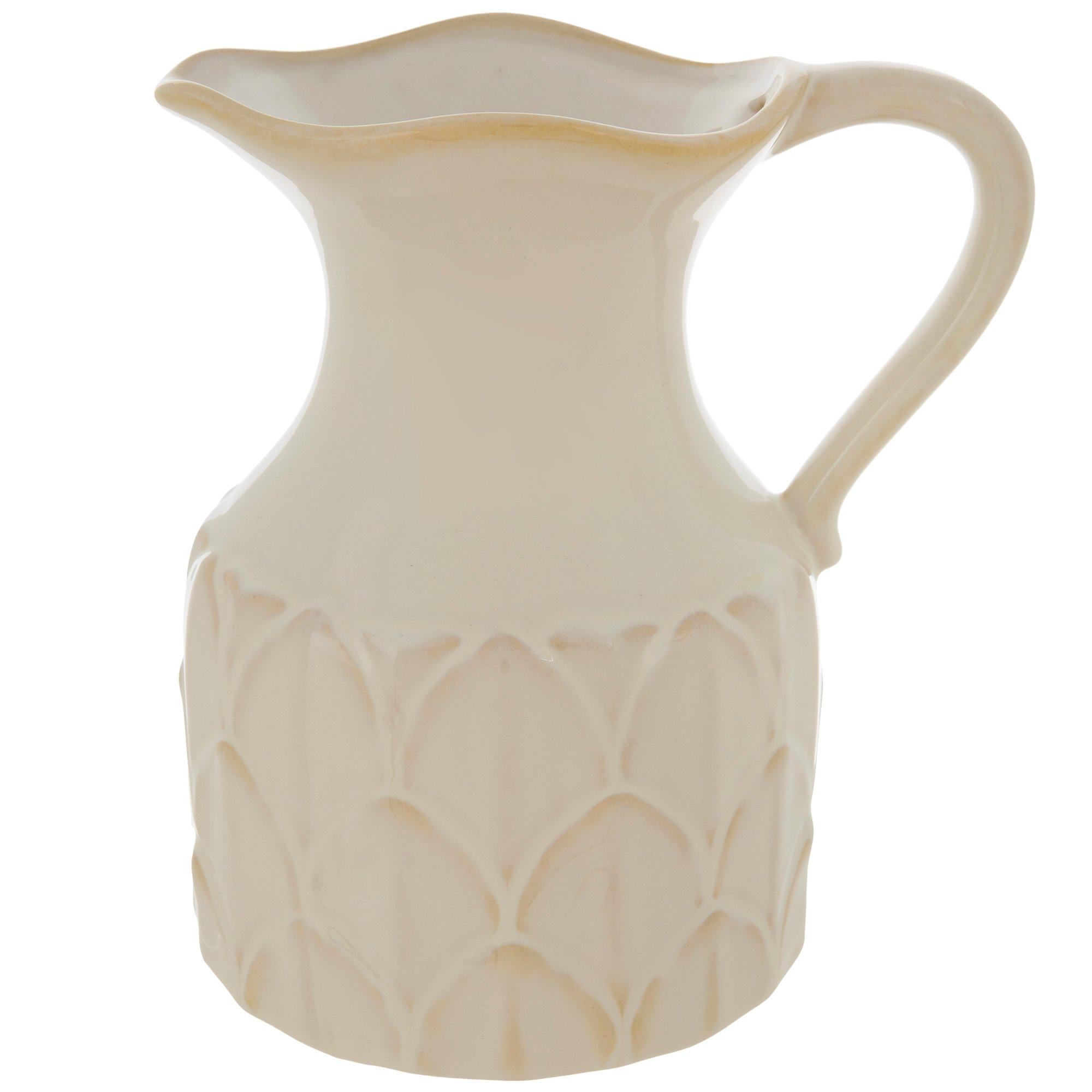 Cream Decorative Stoneware Pitcher Hobby Lobby 2416600