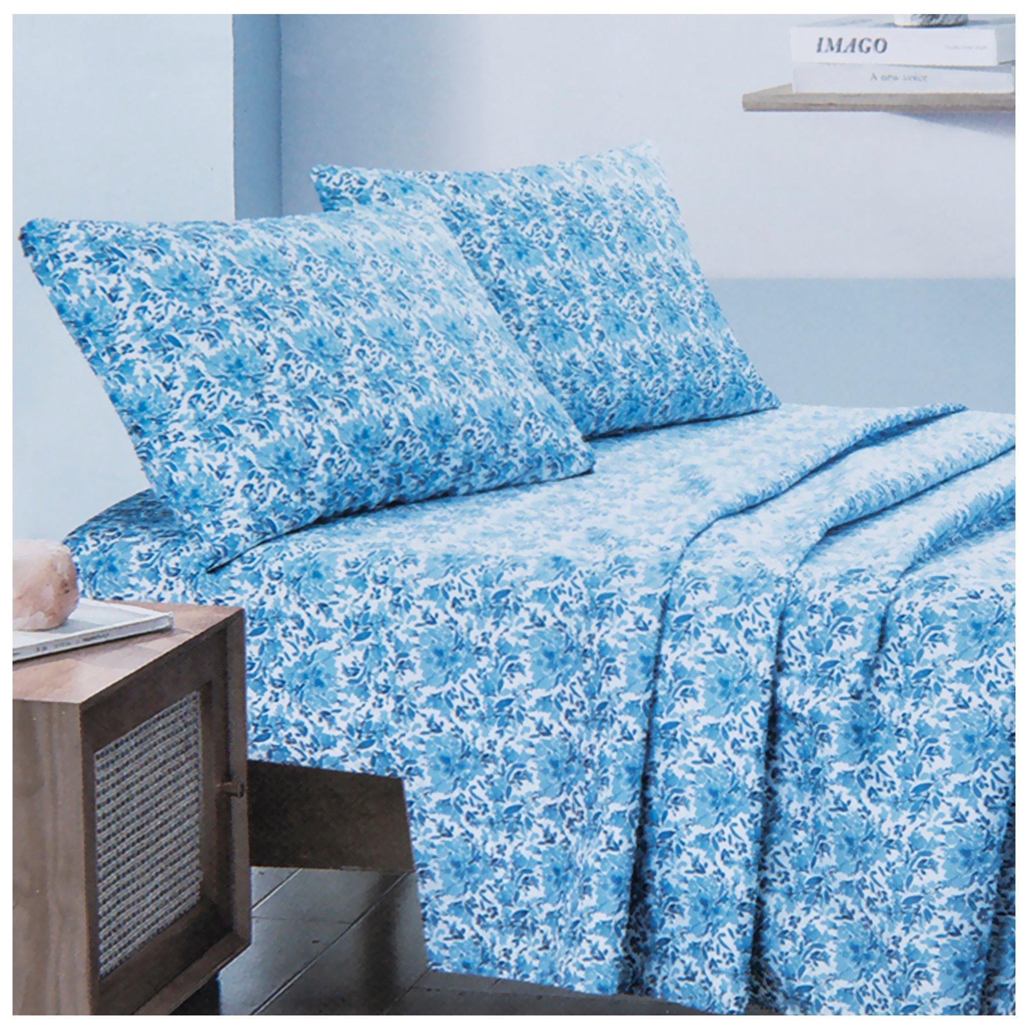 Blue Floral Microfiber Sheets & Pillowcase Set Hobby Lobby 2417236