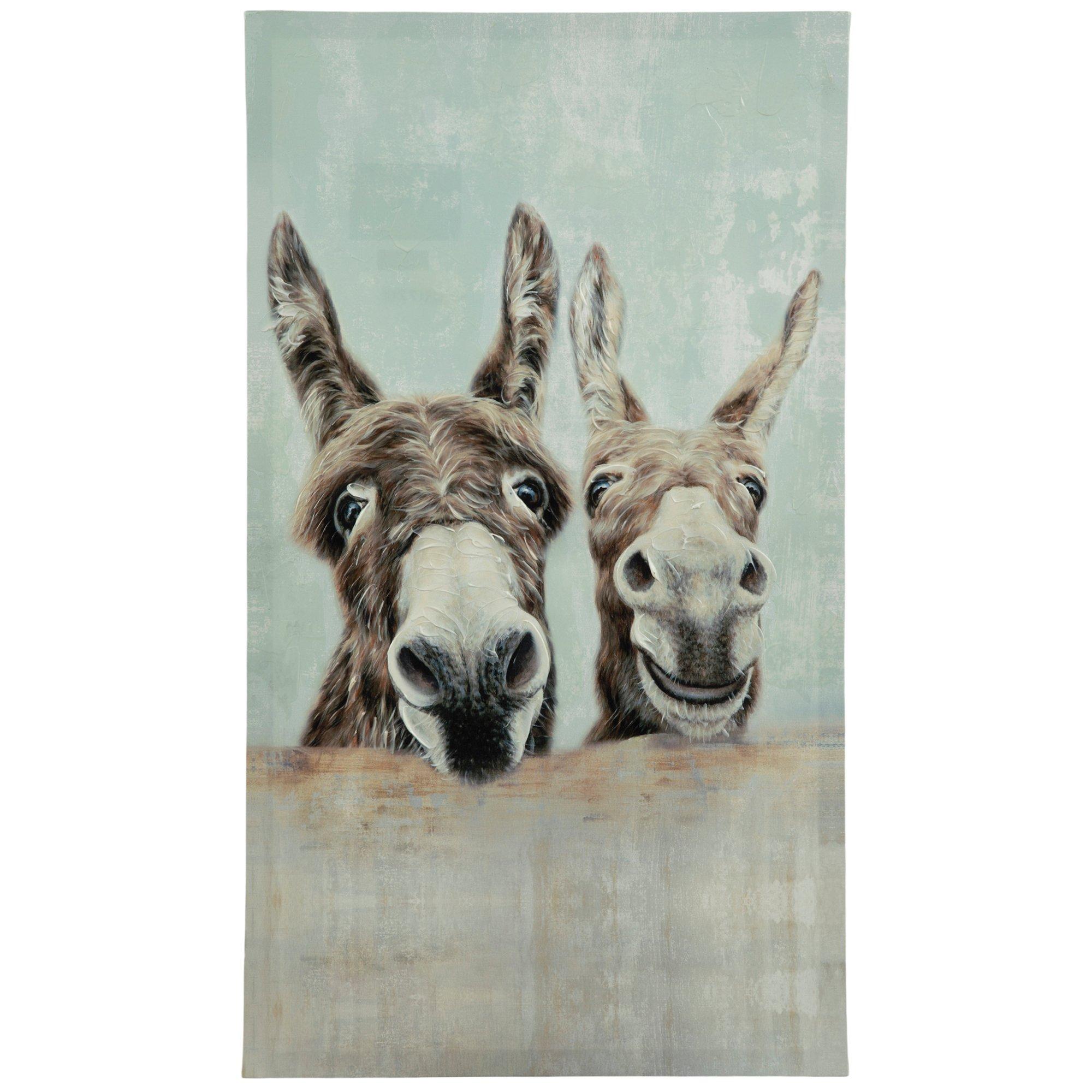 Two Donkeys Canvas Wall Decor 