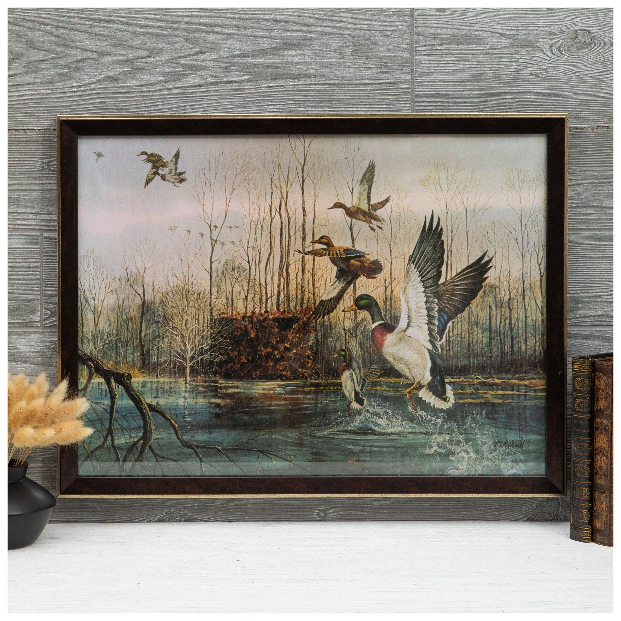 Fall Mallards Framed Wall Decor