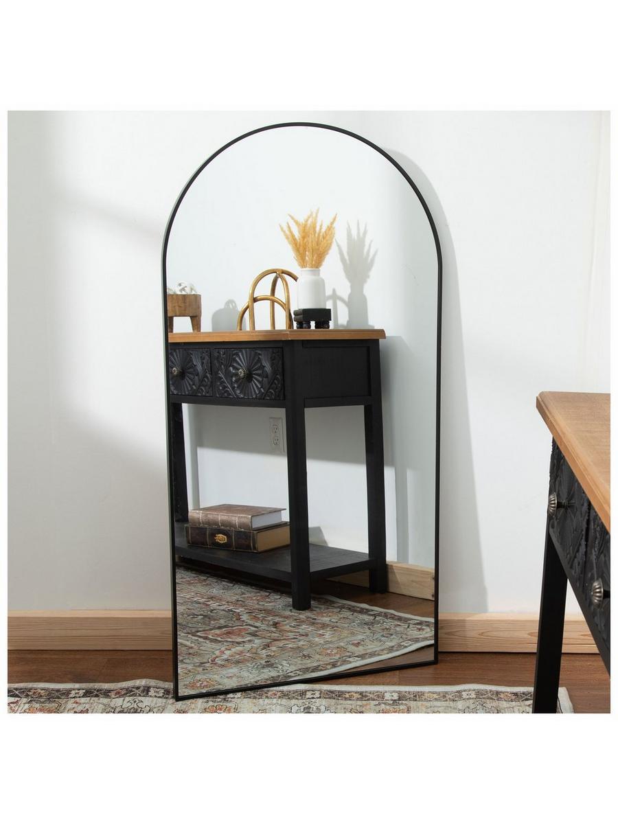 Matte Black Arched Metal Wall Mirror | Hobby Lobby | 2418499