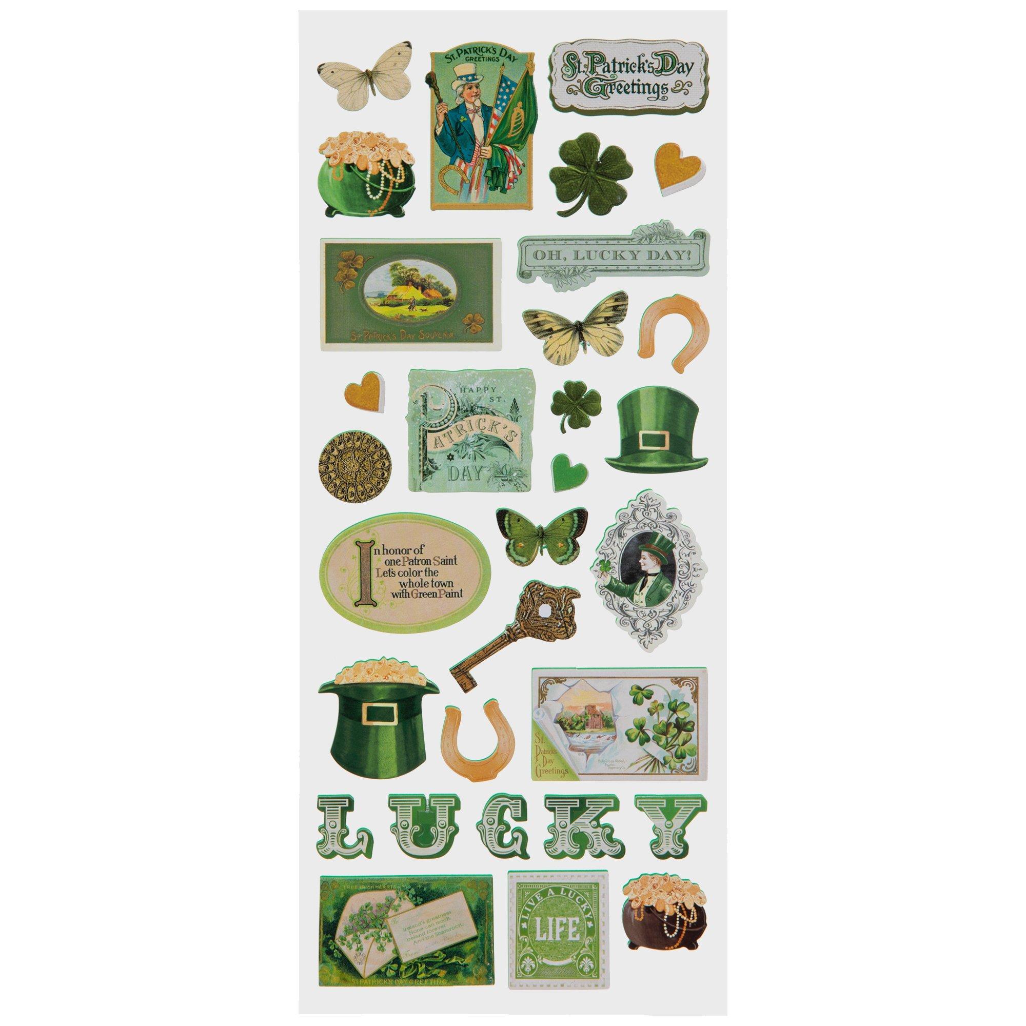 360-Pack Golden Foil St. Patrick's Day Envelope Seals - 1.5" Shamrock Clover Stickers For Cards, Gifts, Party Decor