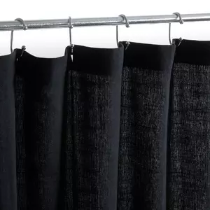 Black Fringed Shower Curtain