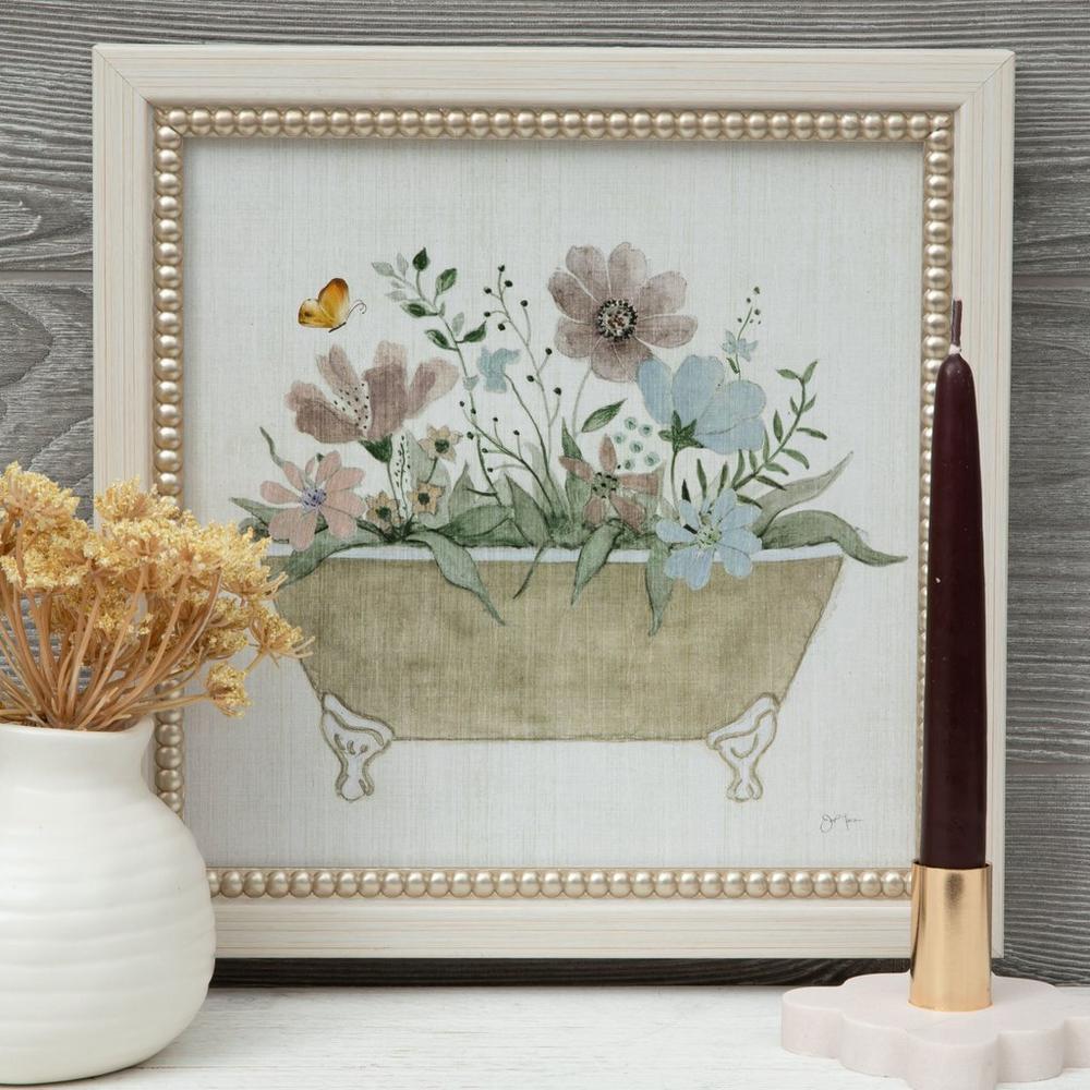 Floral Bathtub Wood Wall Decor