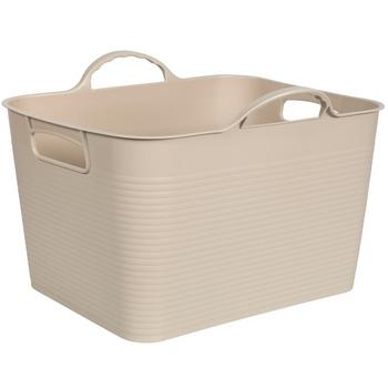 Beige - Flex Tote Bin With Handles