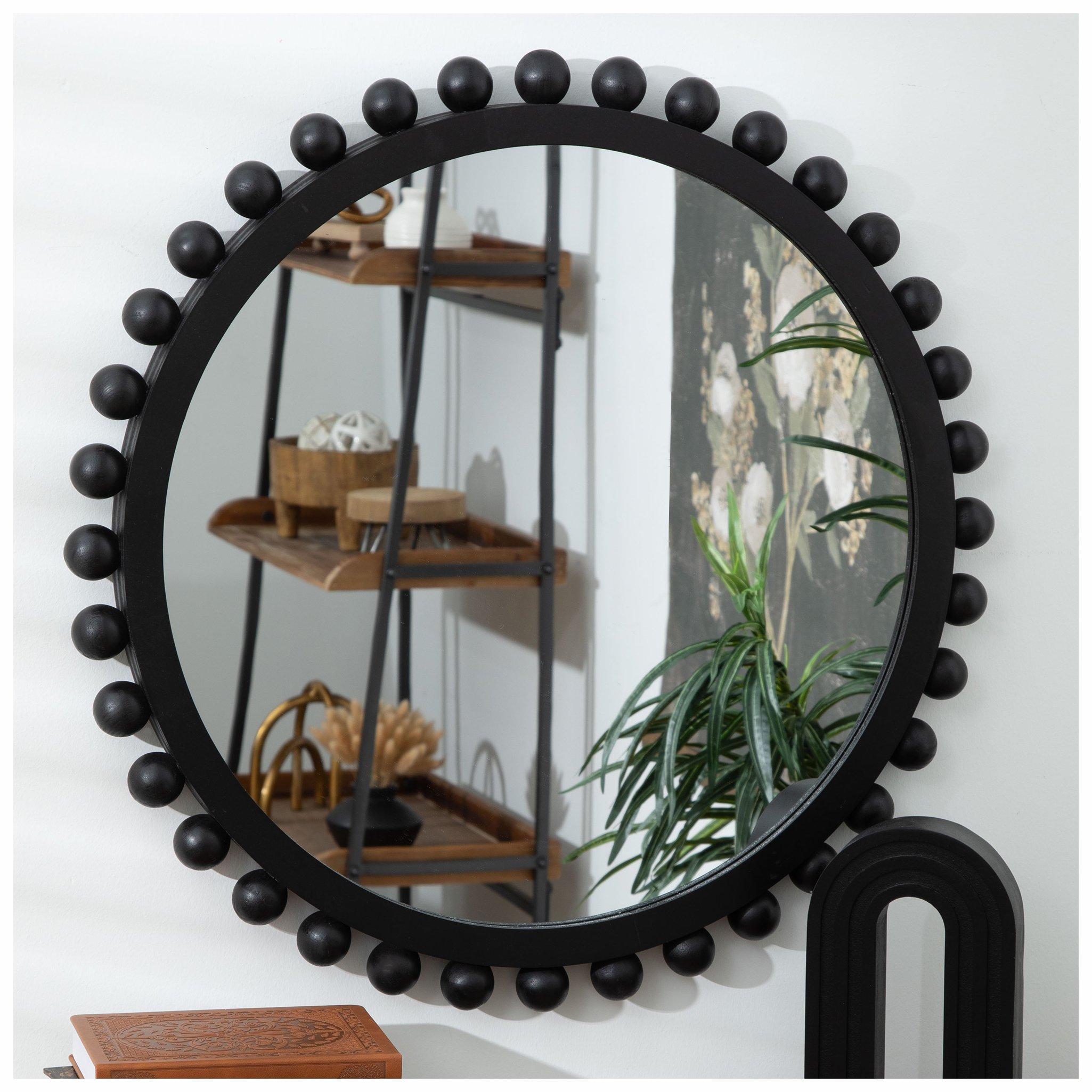 Black Beaded Round Wood Wall Mirror Hobby Lobby 2422327