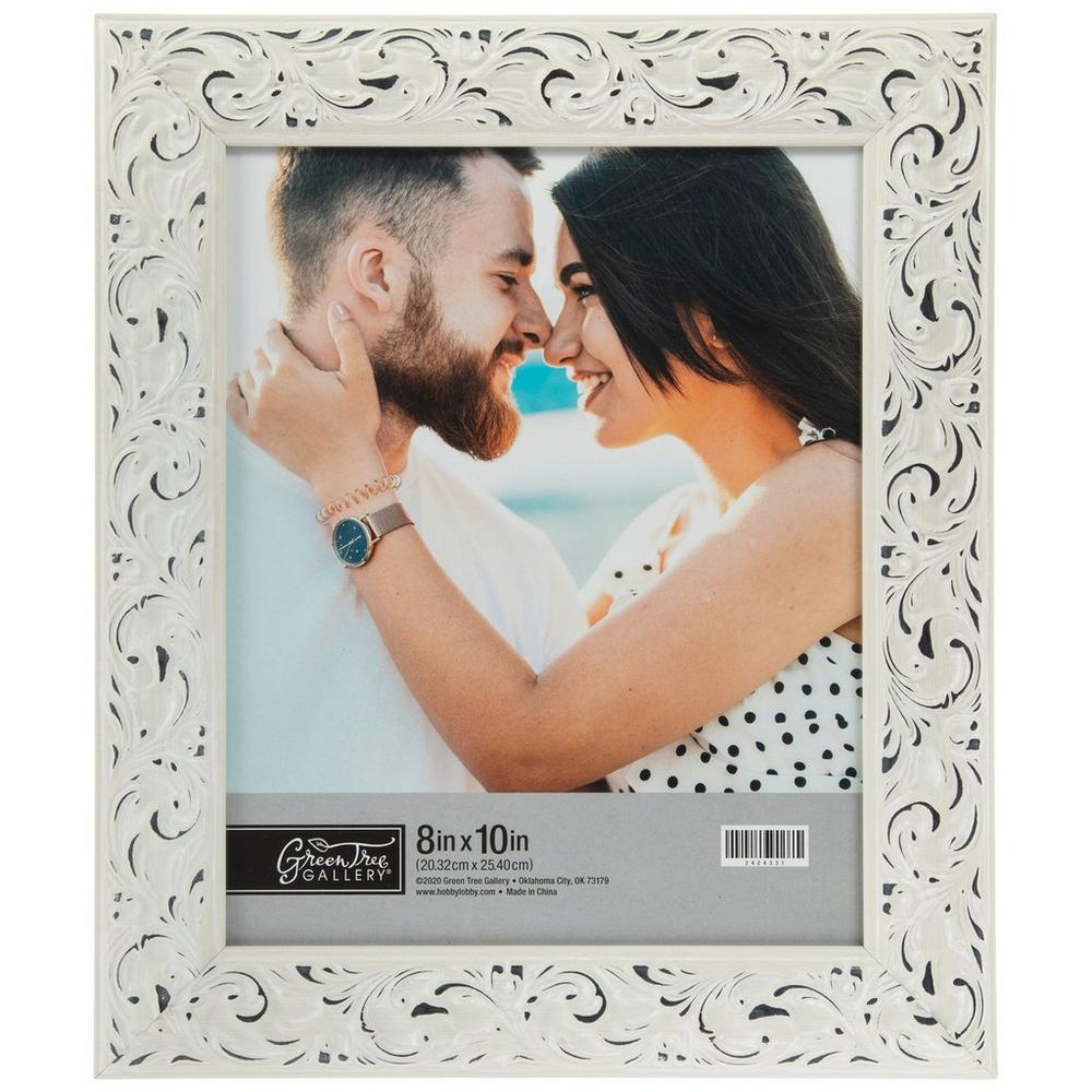 Scrolled Whitewash Wall Frame - 8 x 10